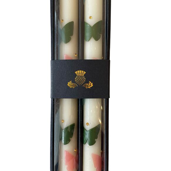 Brand New Mackenzie-Childs Butterfly Pastel Dinner Candles, Set of 2 - Picture 3 of 8